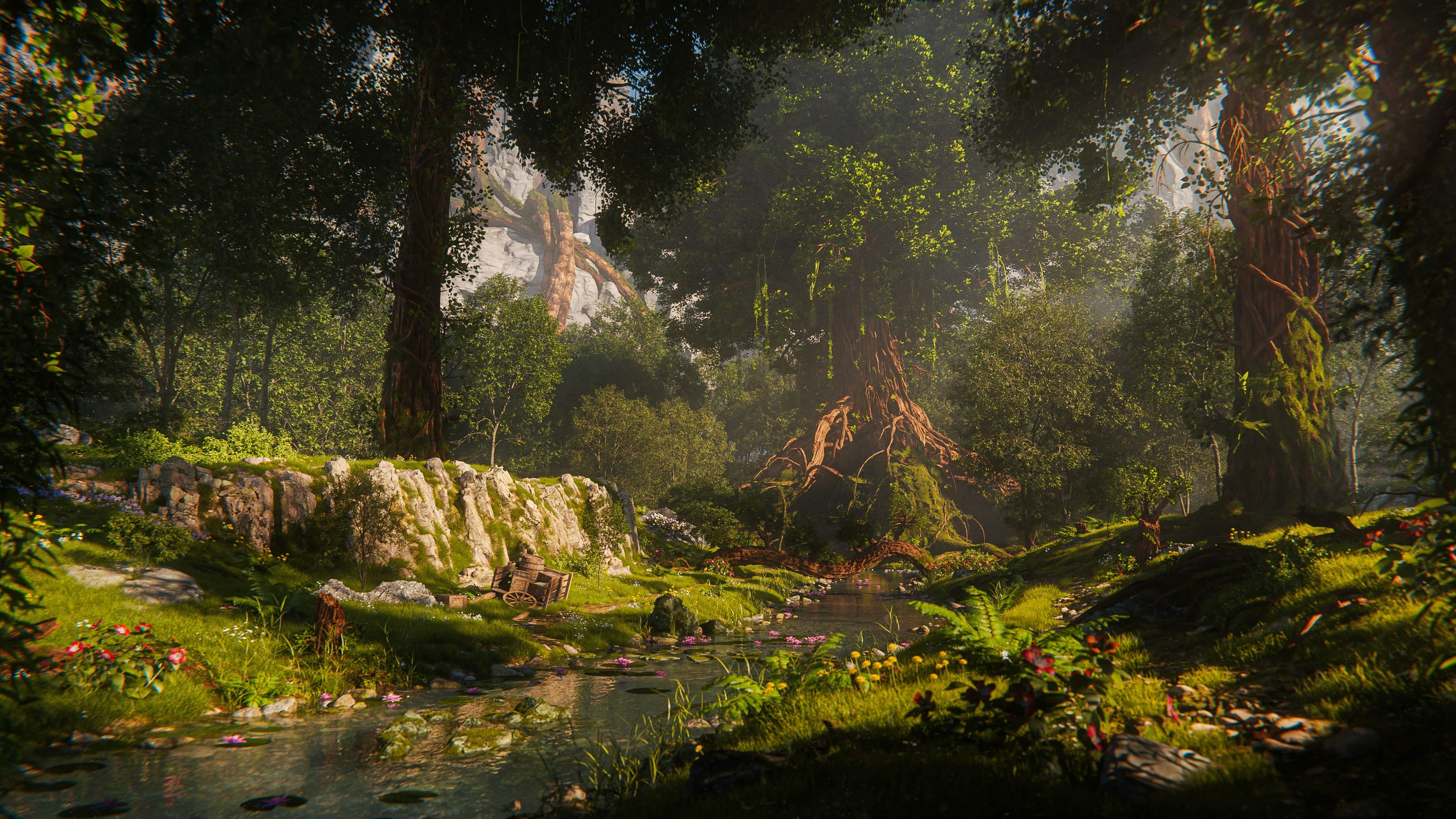 A richly detailed forest environment created by Inviox artists
